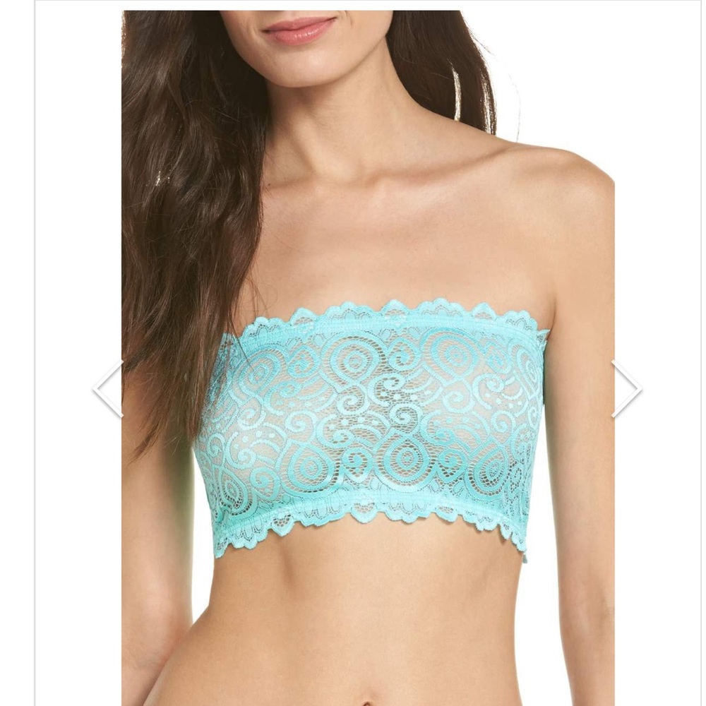 Free People teal bandeau with solid back